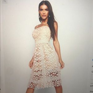 Boohoo lace detail midi dress